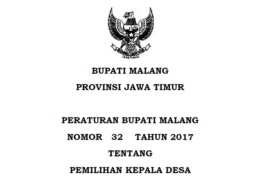 Peraturan Bupati Malang No. 32 Th 2017 tentang Pemilihan Kepala Desa